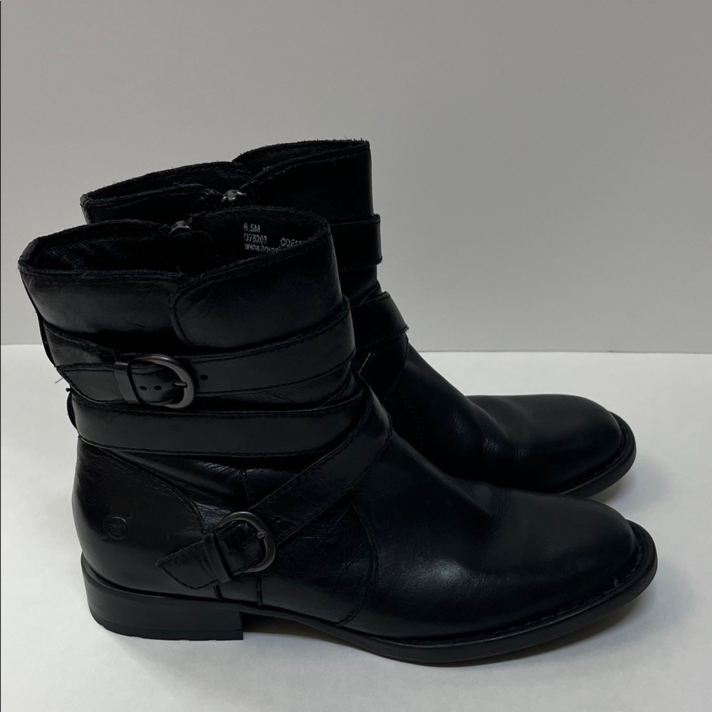 Born McMillan Black Leather Ankle Booties